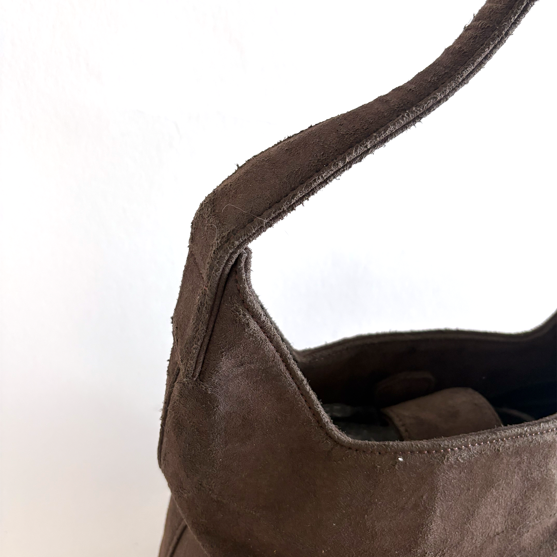 Balenciaga Shoulder Bag Suede Brown