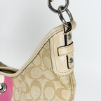 Coach Beige Pink Stripe Bag