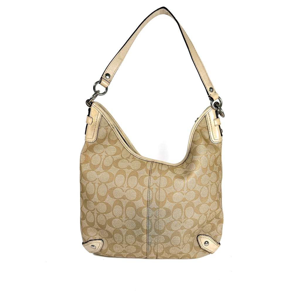 Coach Beige Pink Stripe Bag