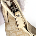Coach Beige Pink Stripe Bag