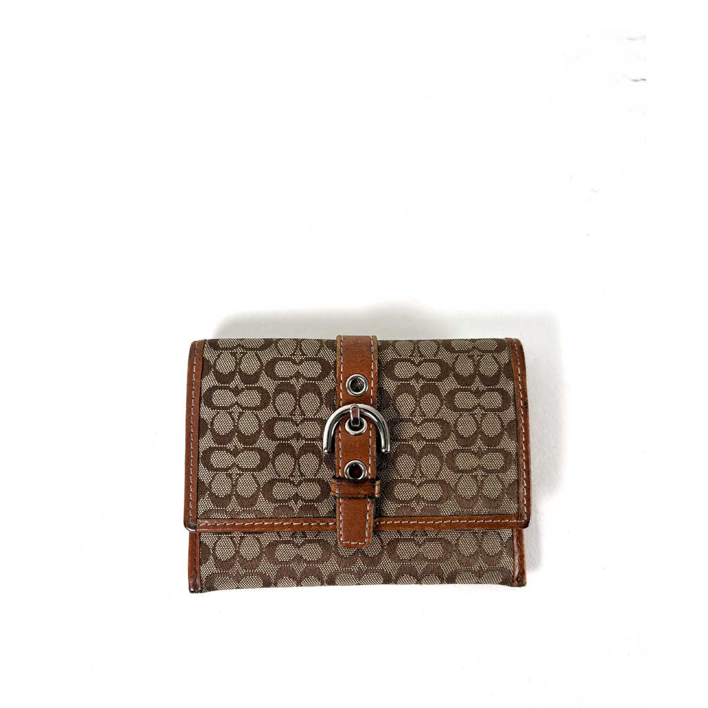 Coach Signature Canvas Wallet Brown