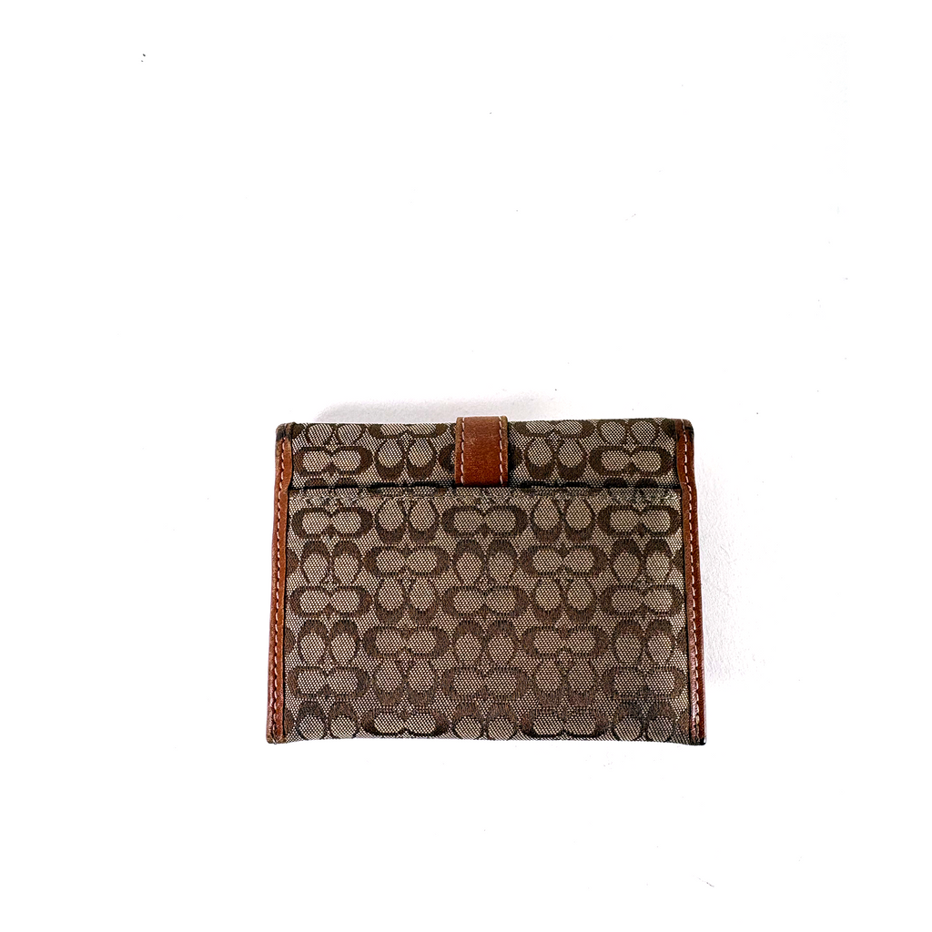 Coach Signature Canvas Wallet Brown