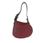 Fendi Red Zucchino Canvas Oyster Bag