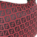 Fendi Red Zucchino Canvas Oyster Bag