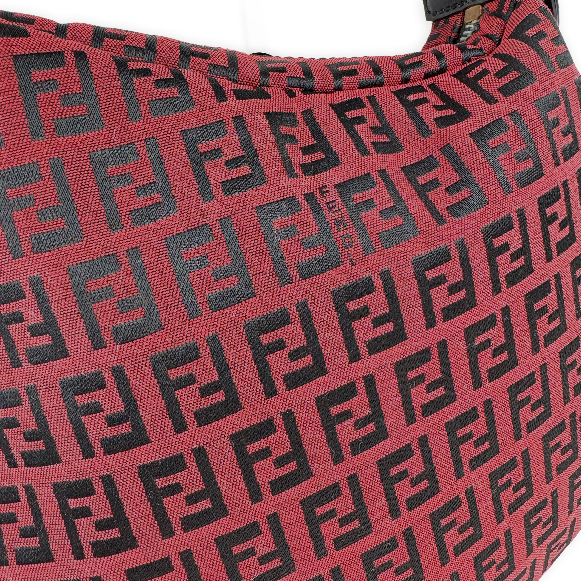 Fendi Red Zucchino Canvas Oyster Bag