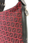 Fendi Red Zucchino Canvas Oyster Bag