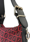 Fendi Red Zucchino Canvas Oyster Bag