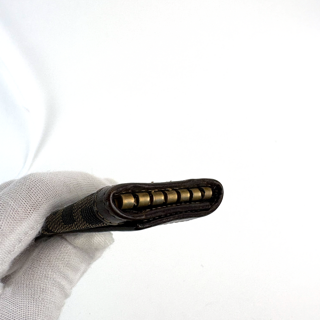 Fendi Brown Leather Zucca Six Keyholder