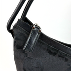 GUCCI GG Canvas Shoulder Bag Nylon Black Silver