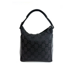 GUCCI GG Canvas Shoulder Bag Nylon Black Silver