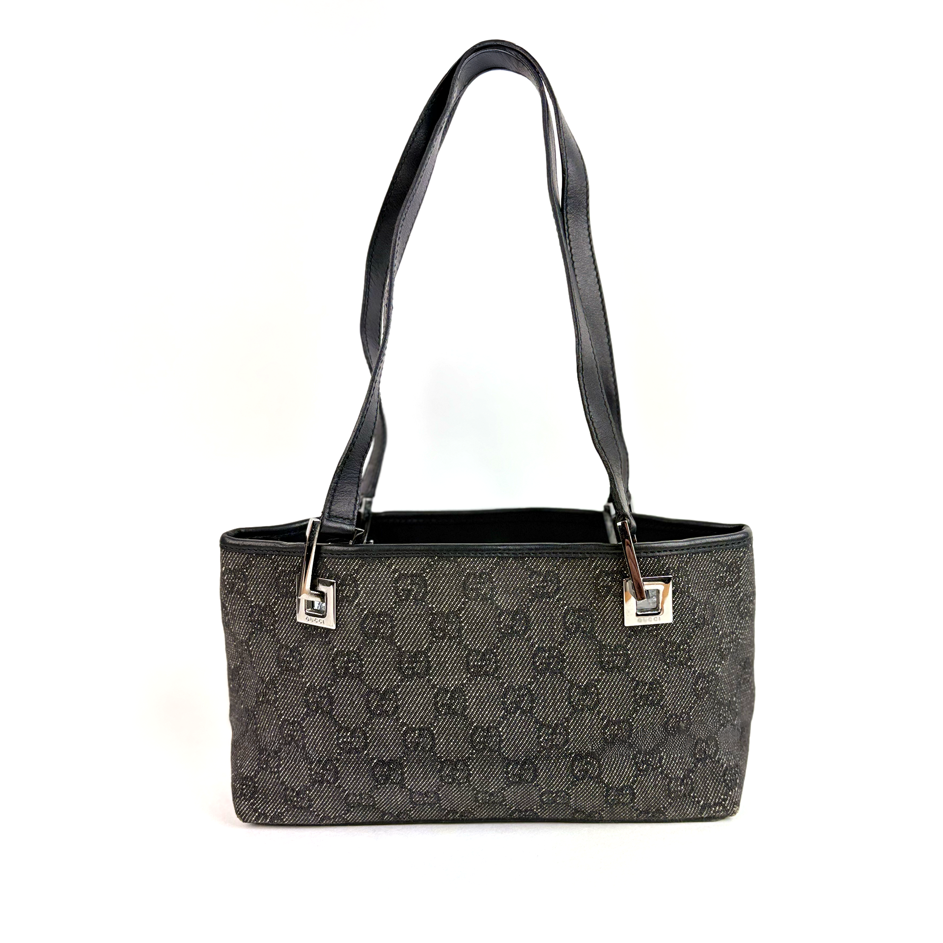 Gray Gucci GG Denim Mini Shoulder Bag