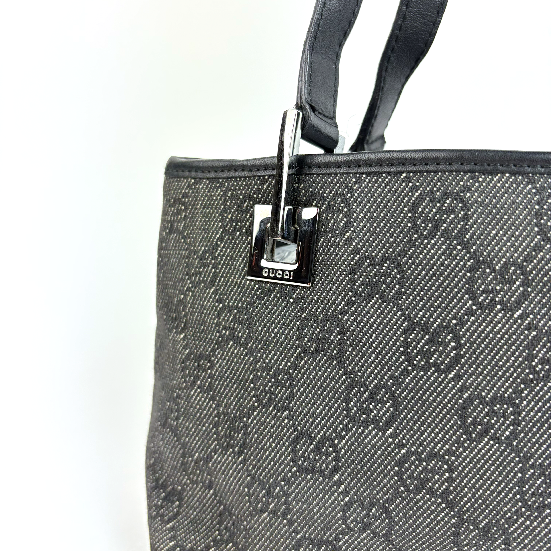 Gray Gucci GG Denim Mini Shoulder Bag