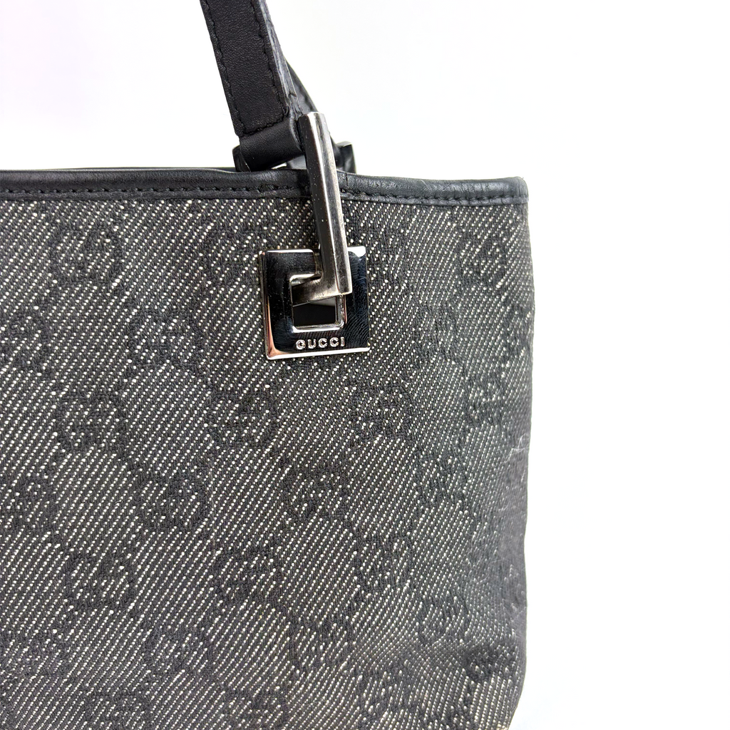 Gray Gucci GG Denim Mini Shoulder Bag