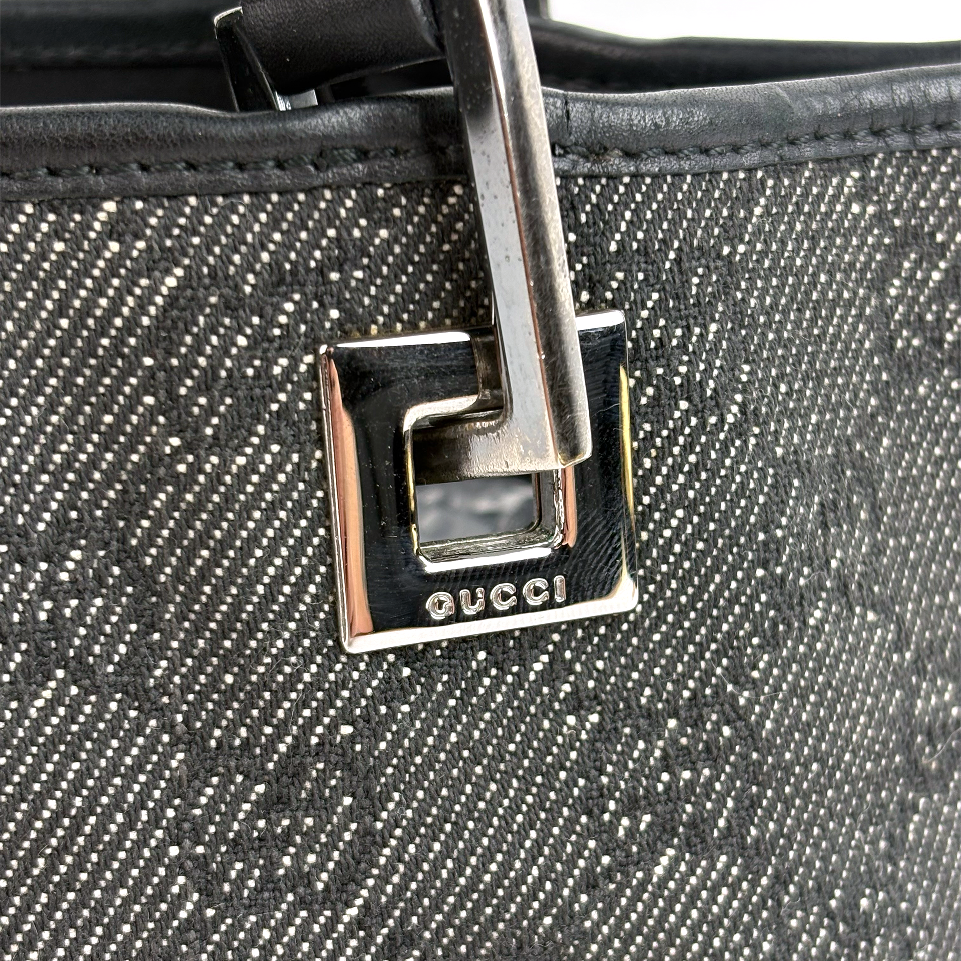 Gray Gucci GG Denim Mini Shoulder Bag