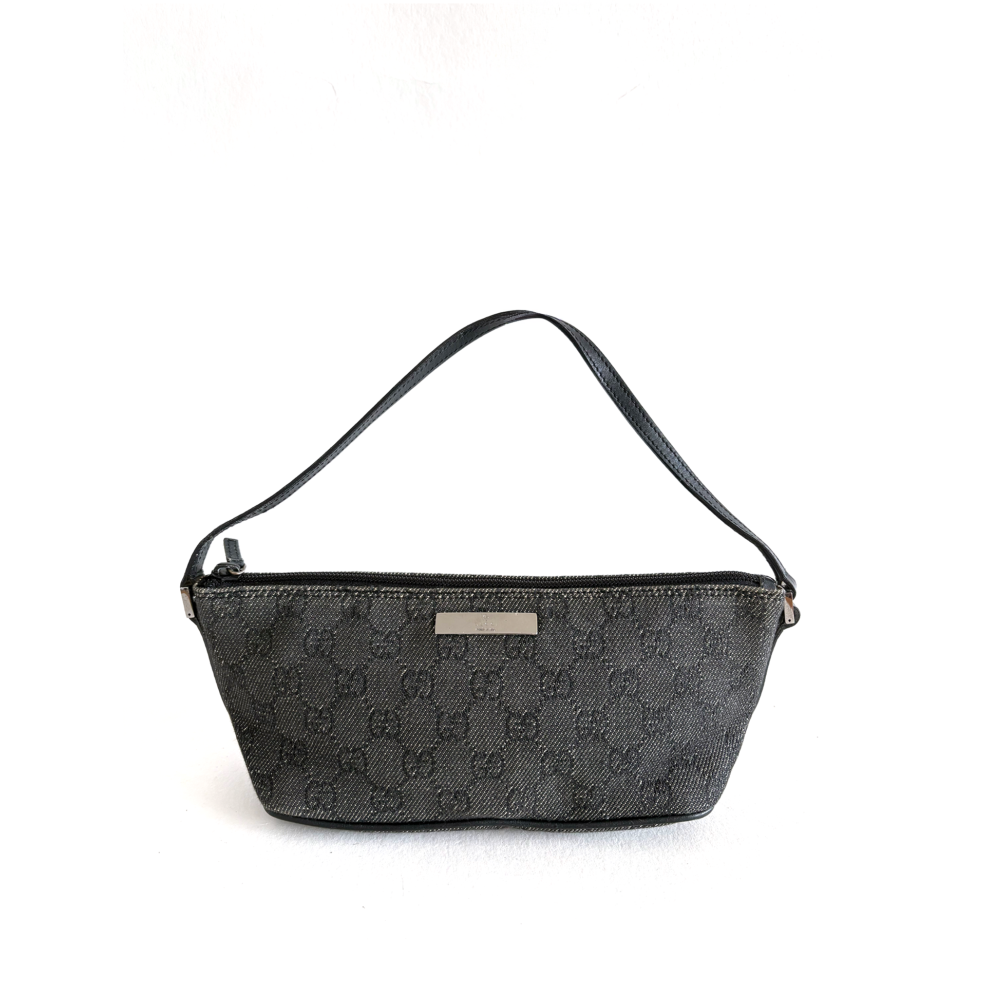 Gucci GG Denim Boat Bag Black