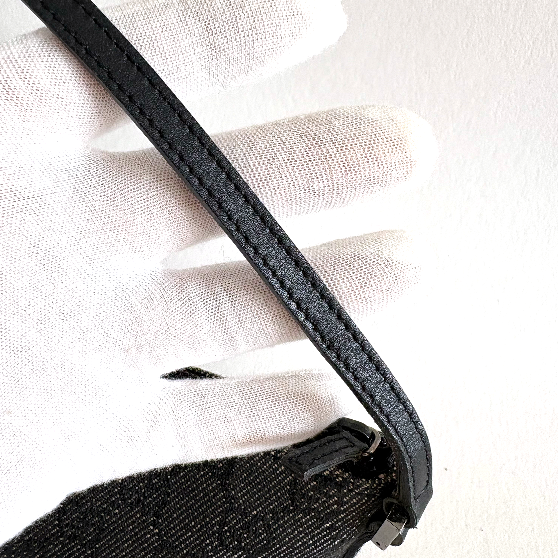 Gucci GG Denim Boat Bag Black