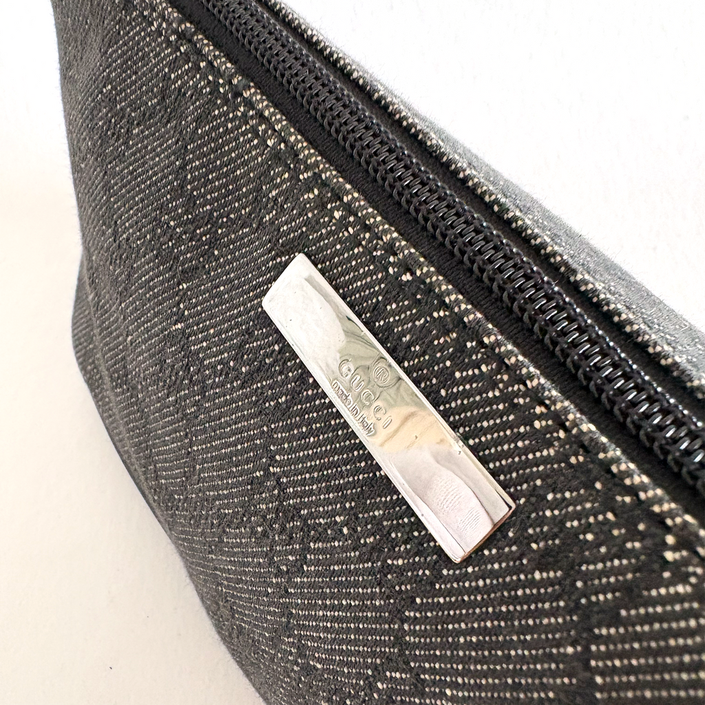 Gucci GG Denim Boat Bag Black