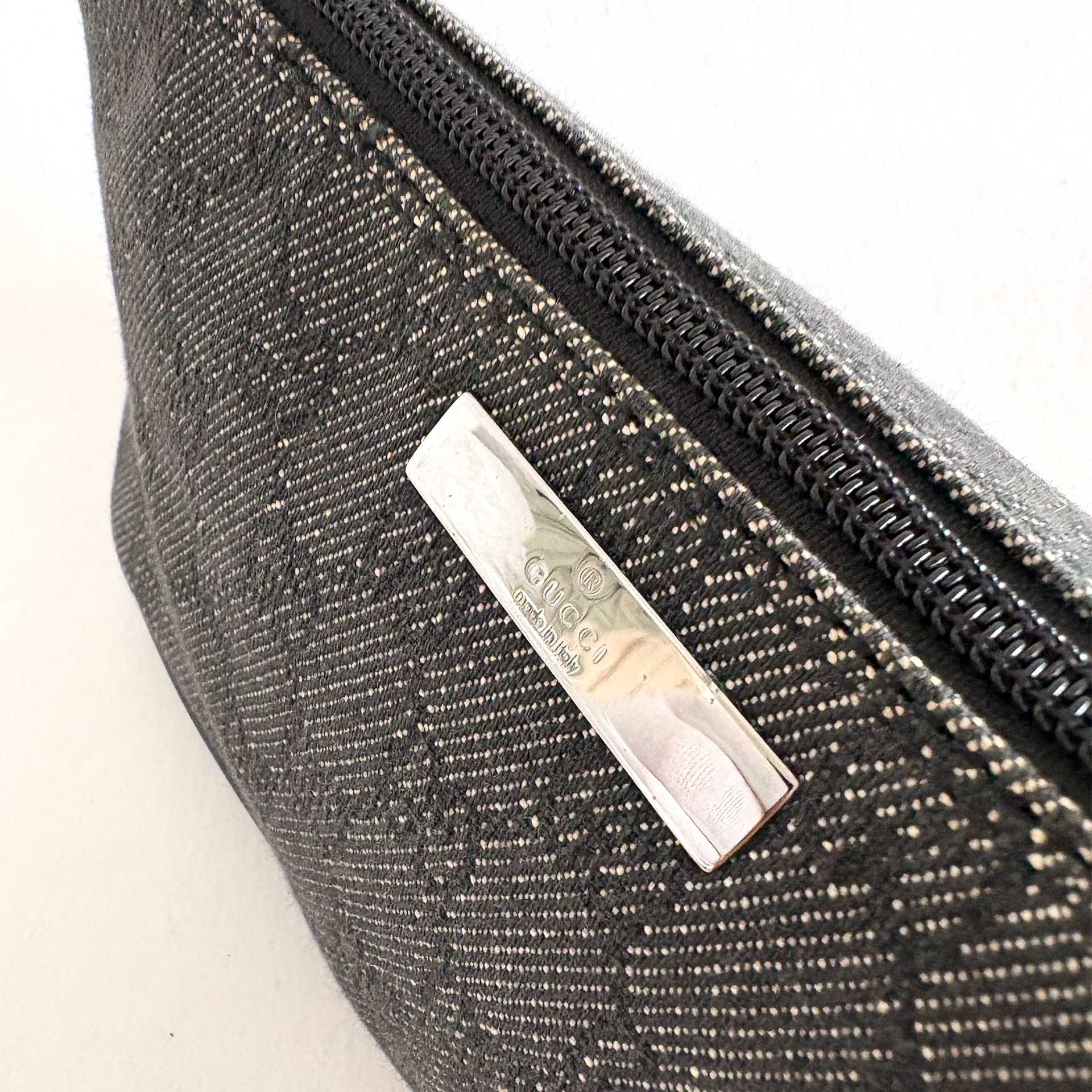 Gucci GG Denim Boat Bag Black