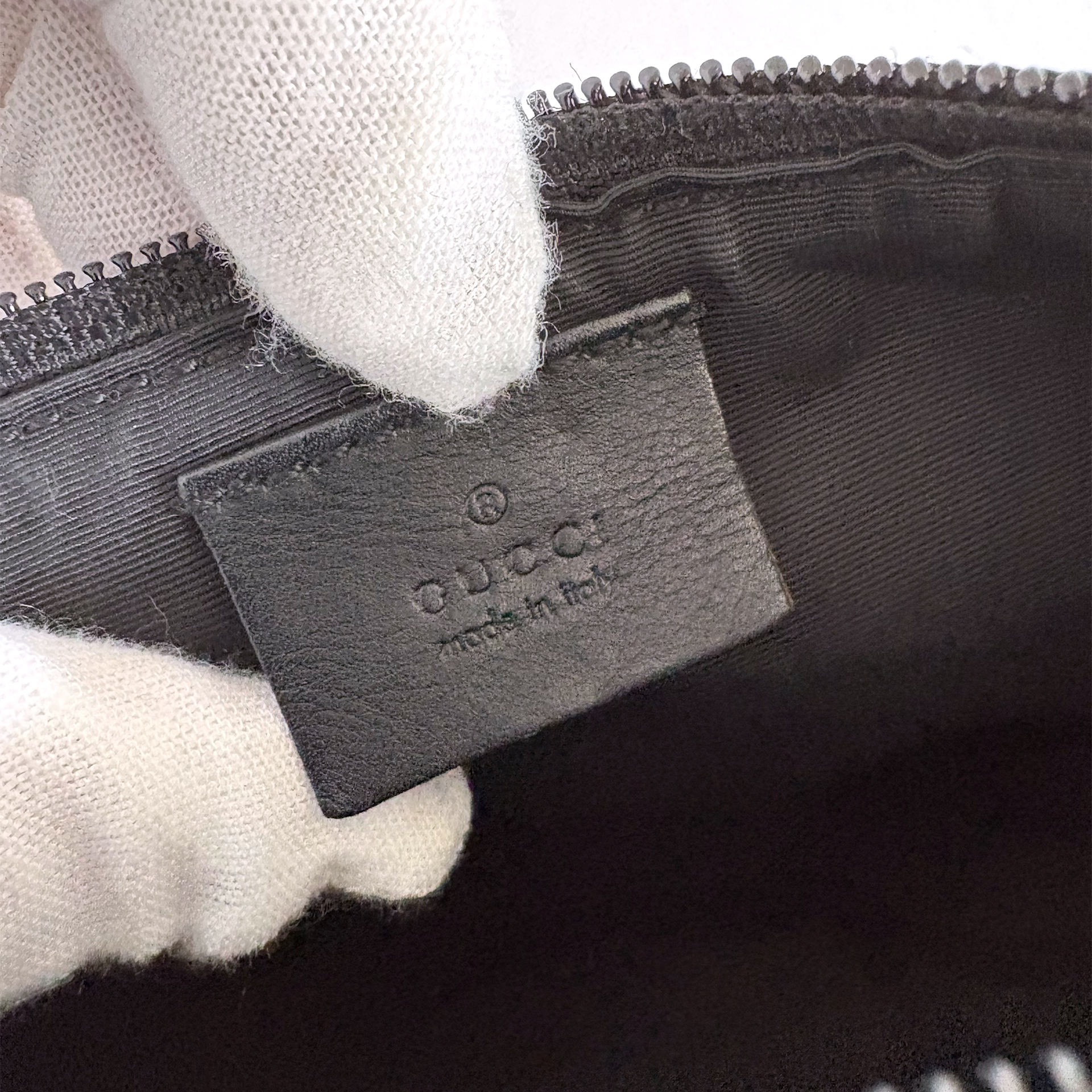 Gucci GG Denim Boat Bag Black