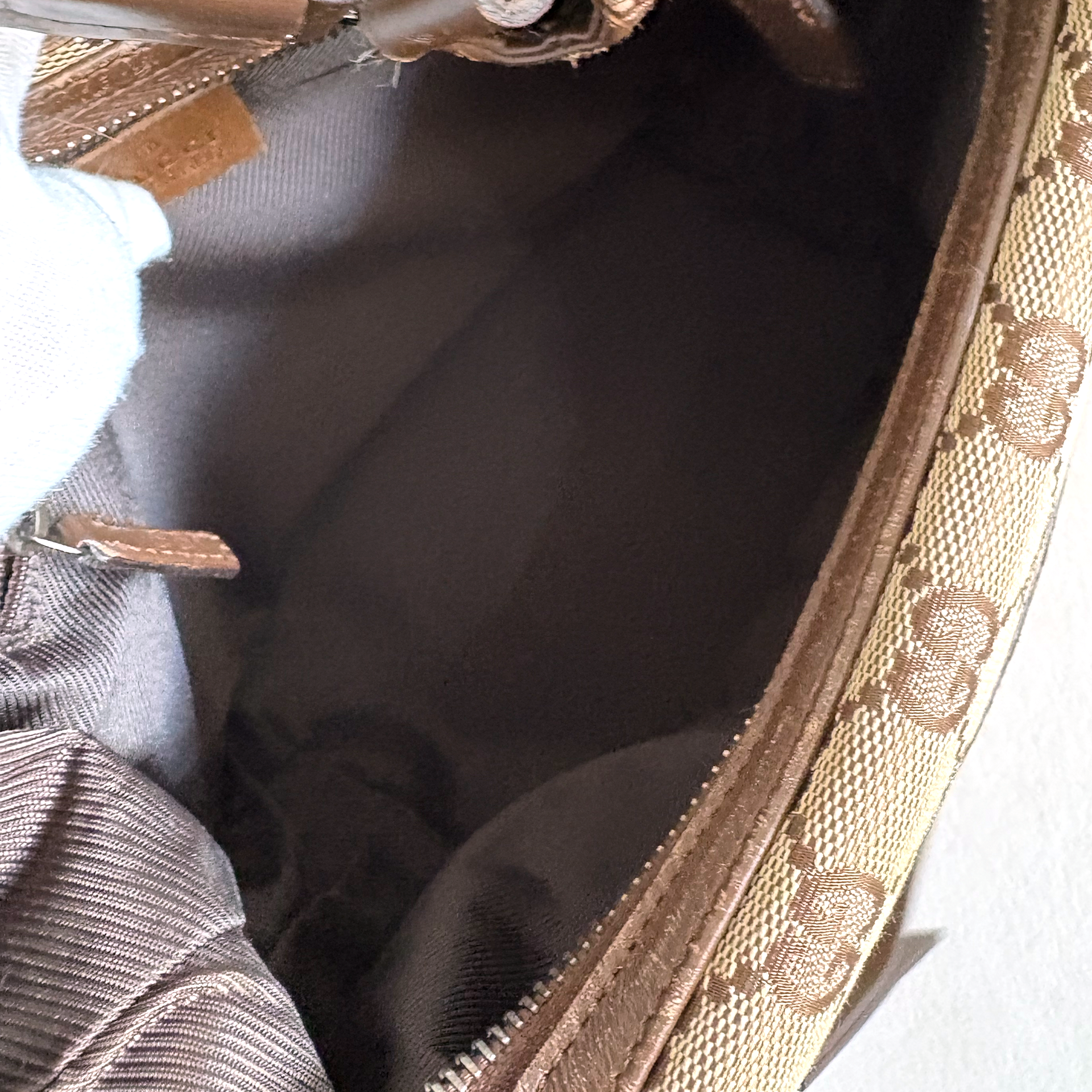 Gucci Brown GG Canvas Shoulder Bag Beige