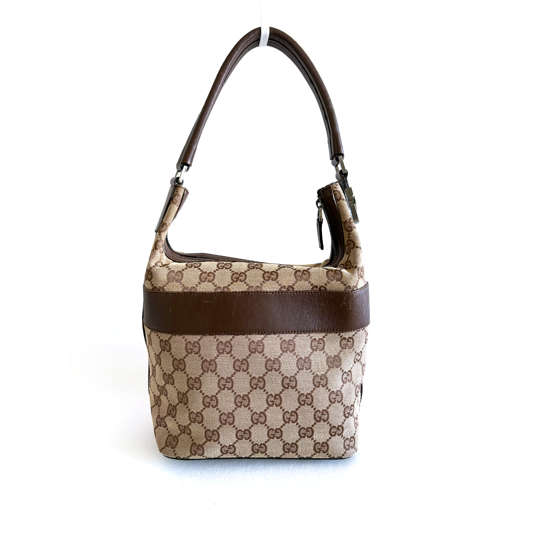 Gucci Brown GG Canvas Shoulder Bag Beige