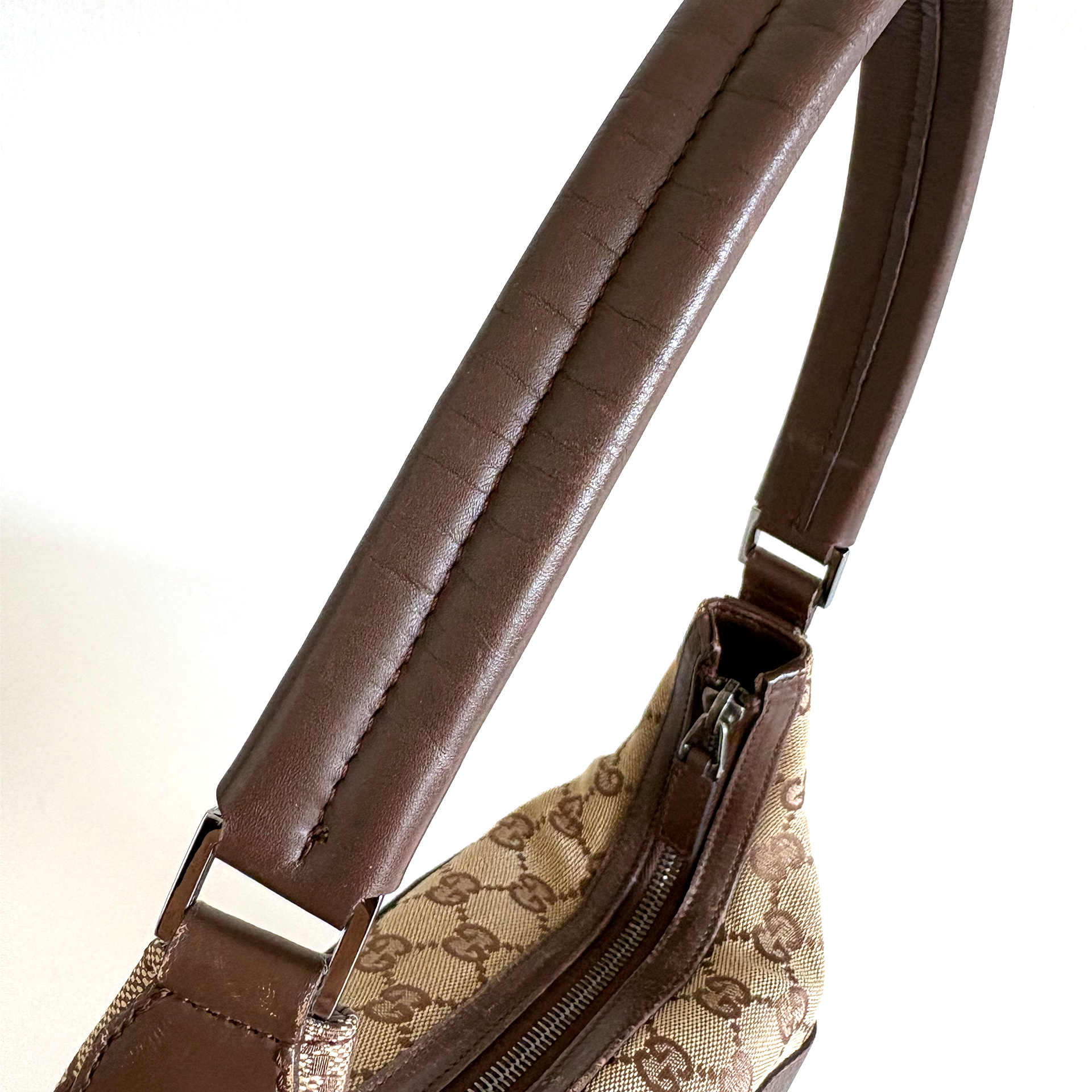 Gucci Brown GG Canvas Shoulder Bag Beige