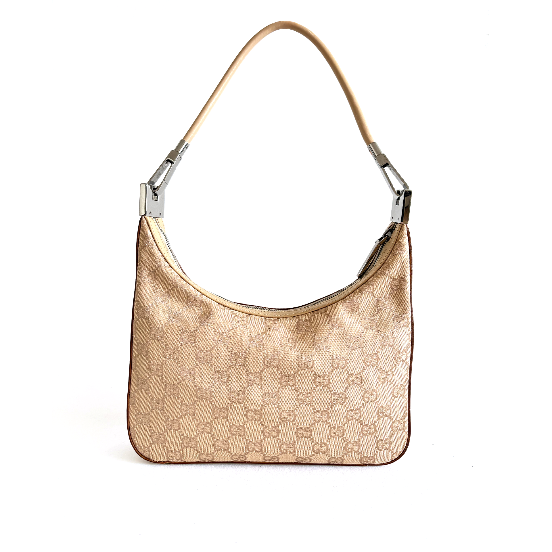 Gucci Clasp Hobo Bag Beige