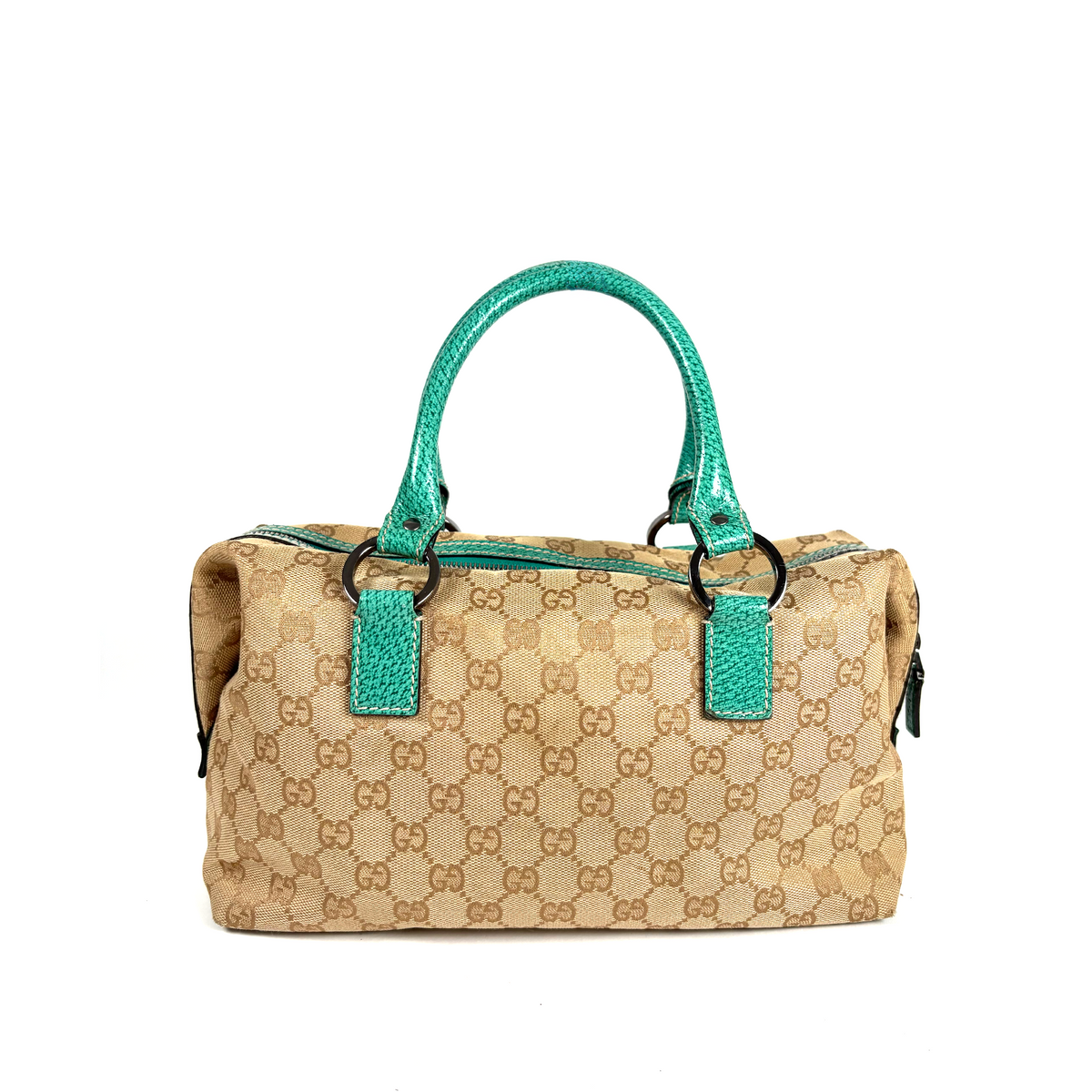 Gucci GG Canvas Boston Bag Turquoise