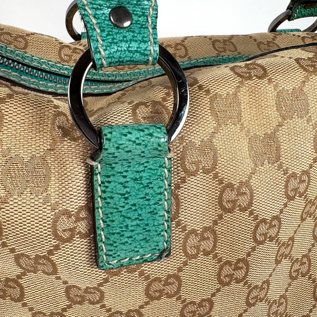 Gucci GG Canvas Boston Bag Turquoise