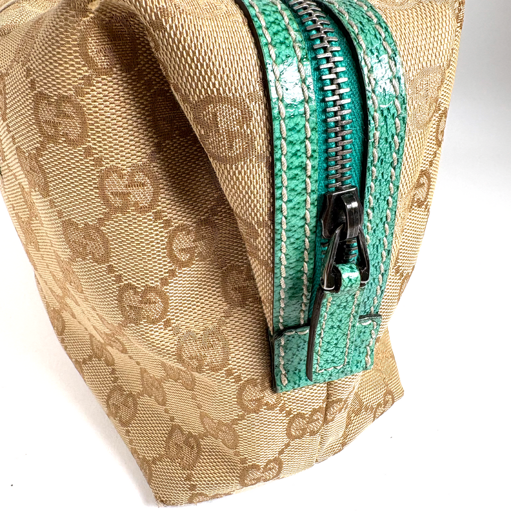 Gucci GG Canvas Boston Bag Turquoise