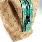 Gucci GG Canvas Boston Bag Turquoise