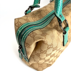 Gucci GG Canvas Boston Bag Turquoise