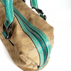 Gucci GG Canvas Boston Bag Turquoise