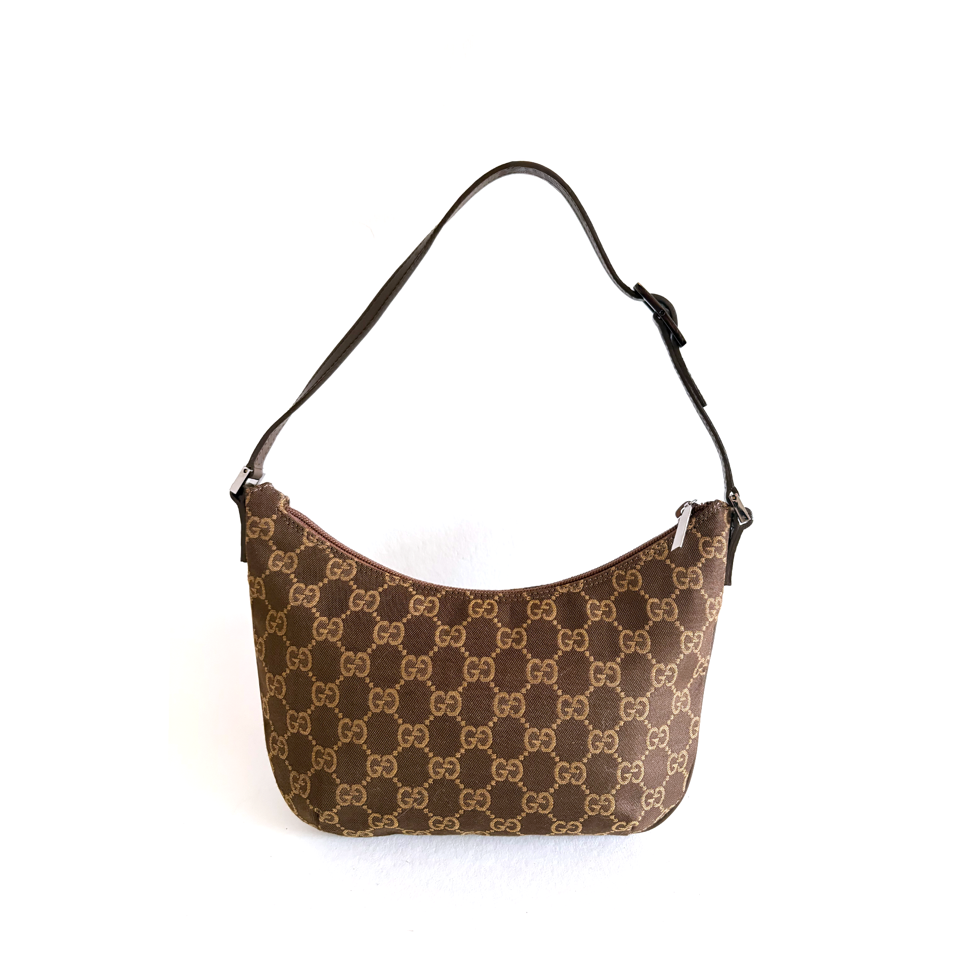 Gucci GG Canvas Baguette Bag