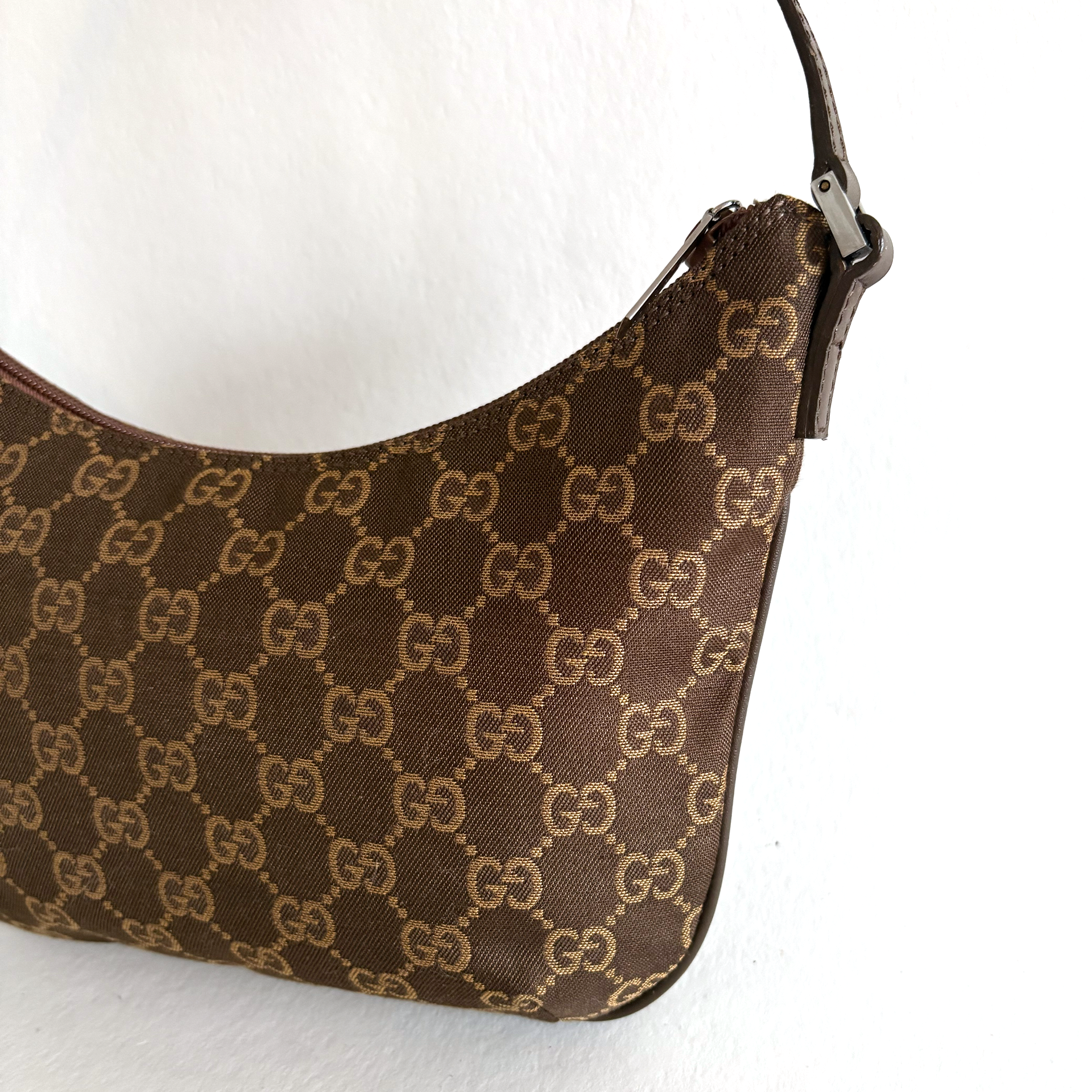 Gucci GG Canvas Baguette Bag