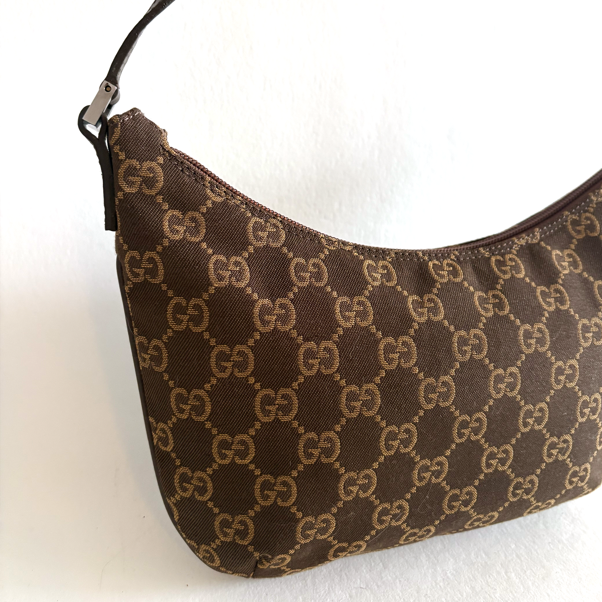 Gucci GG Canvas Baguette Bag