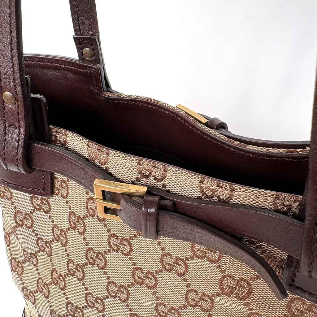 Gucci GG Canvas Belted Tote Bag
