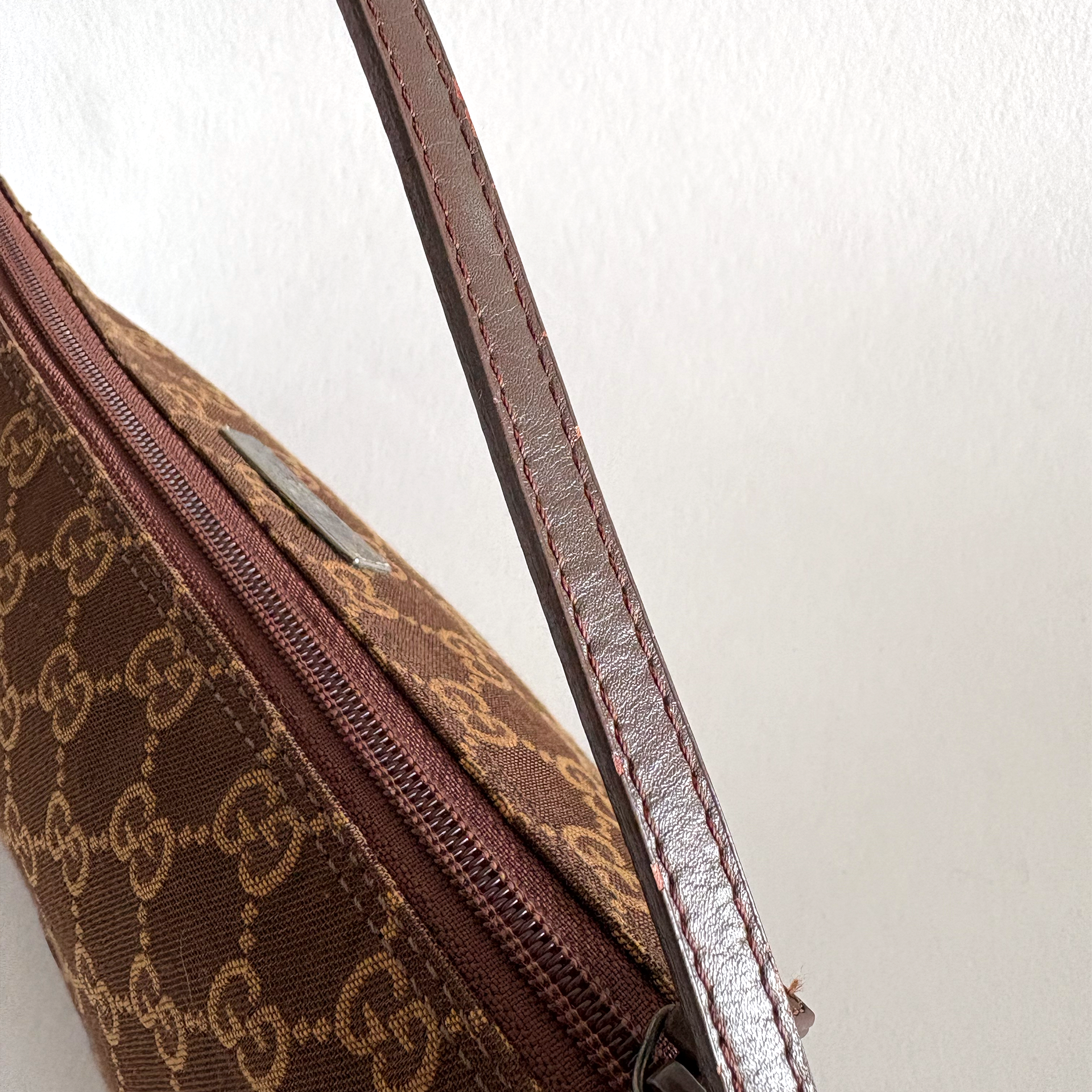 Gucci GG Canvas Boat Bag Brown