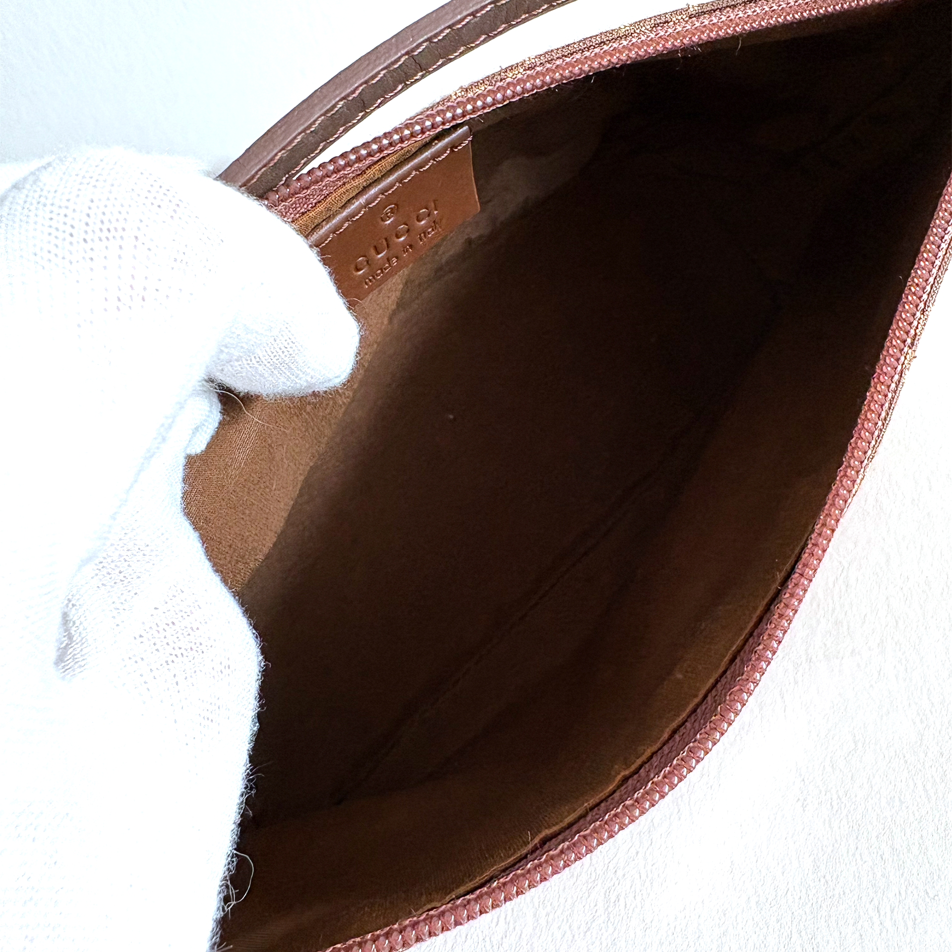 Gucci GG Canvas Boat Bag Brown