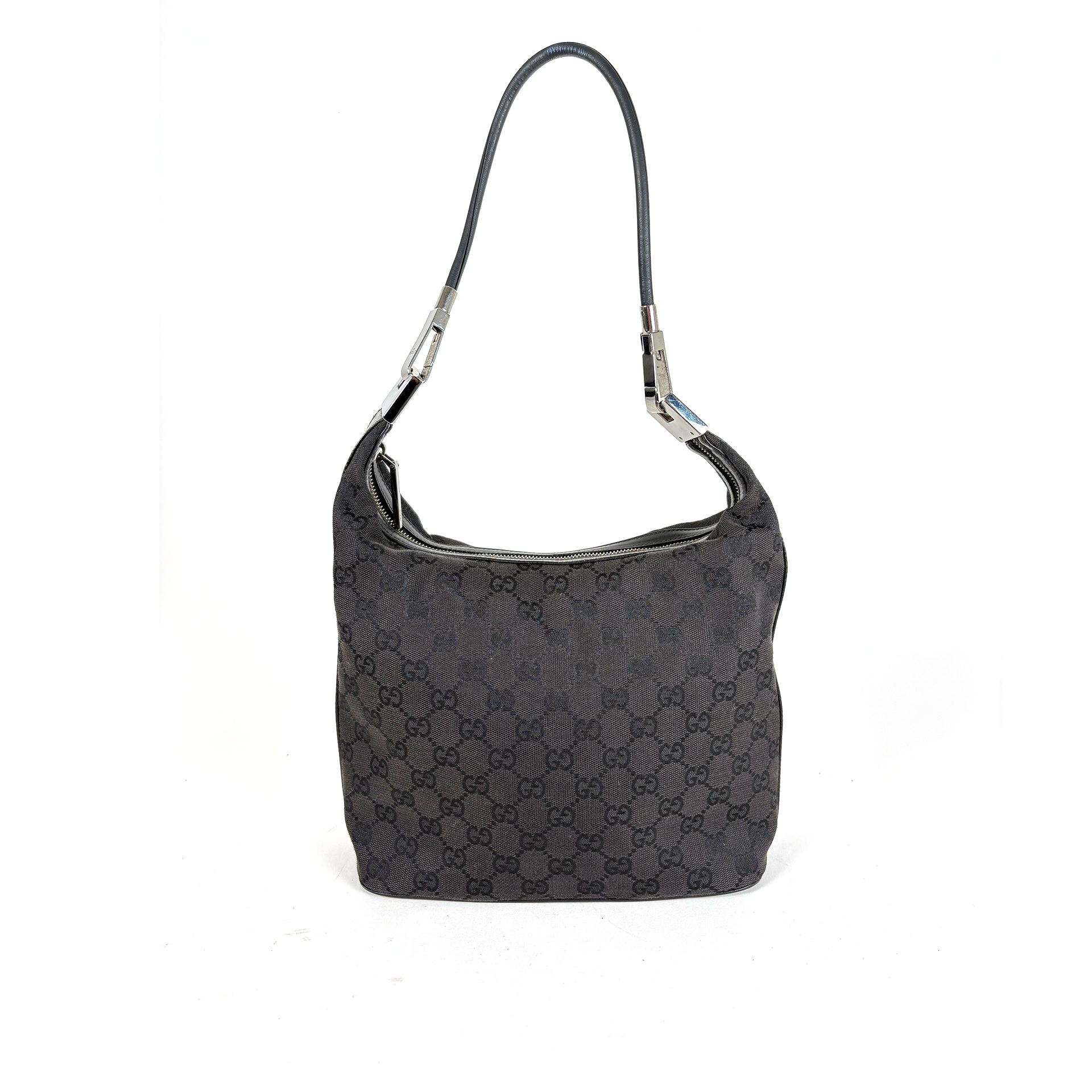 Gucci GG Canvas Clasp Hobo Black