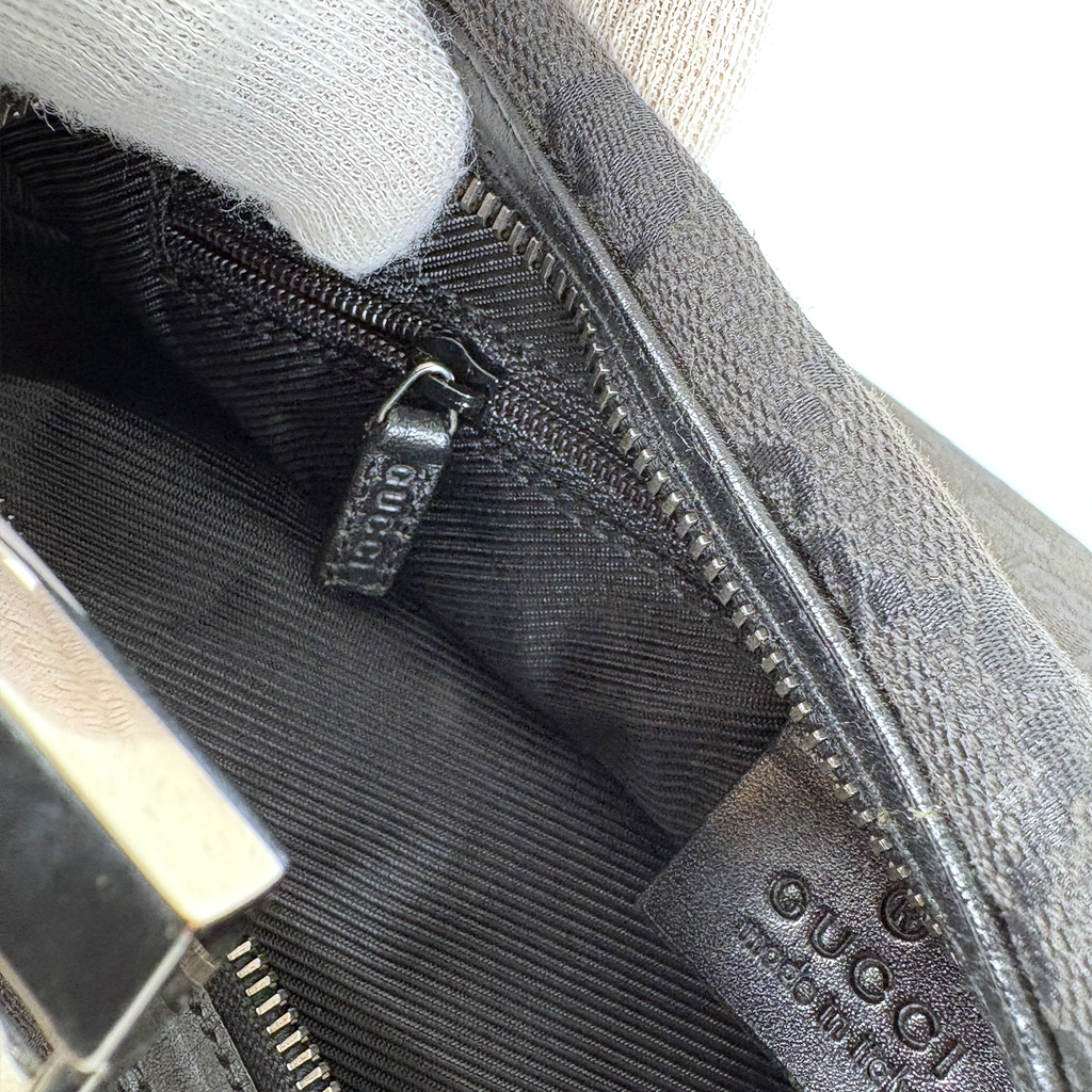 Gucci GG Canvas Clasp Hobo Black