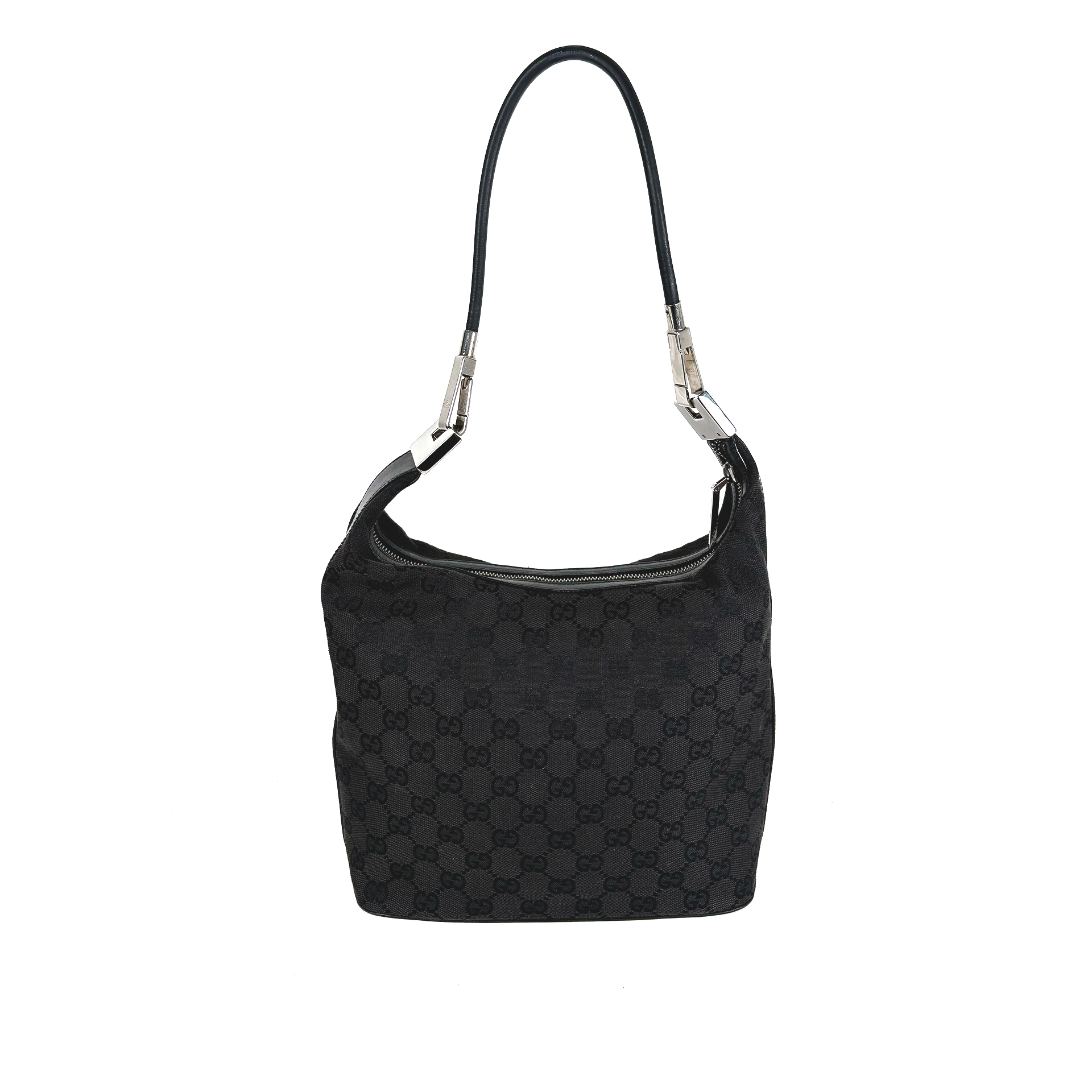 Gucci GG Canvas Clasp Hobo Black