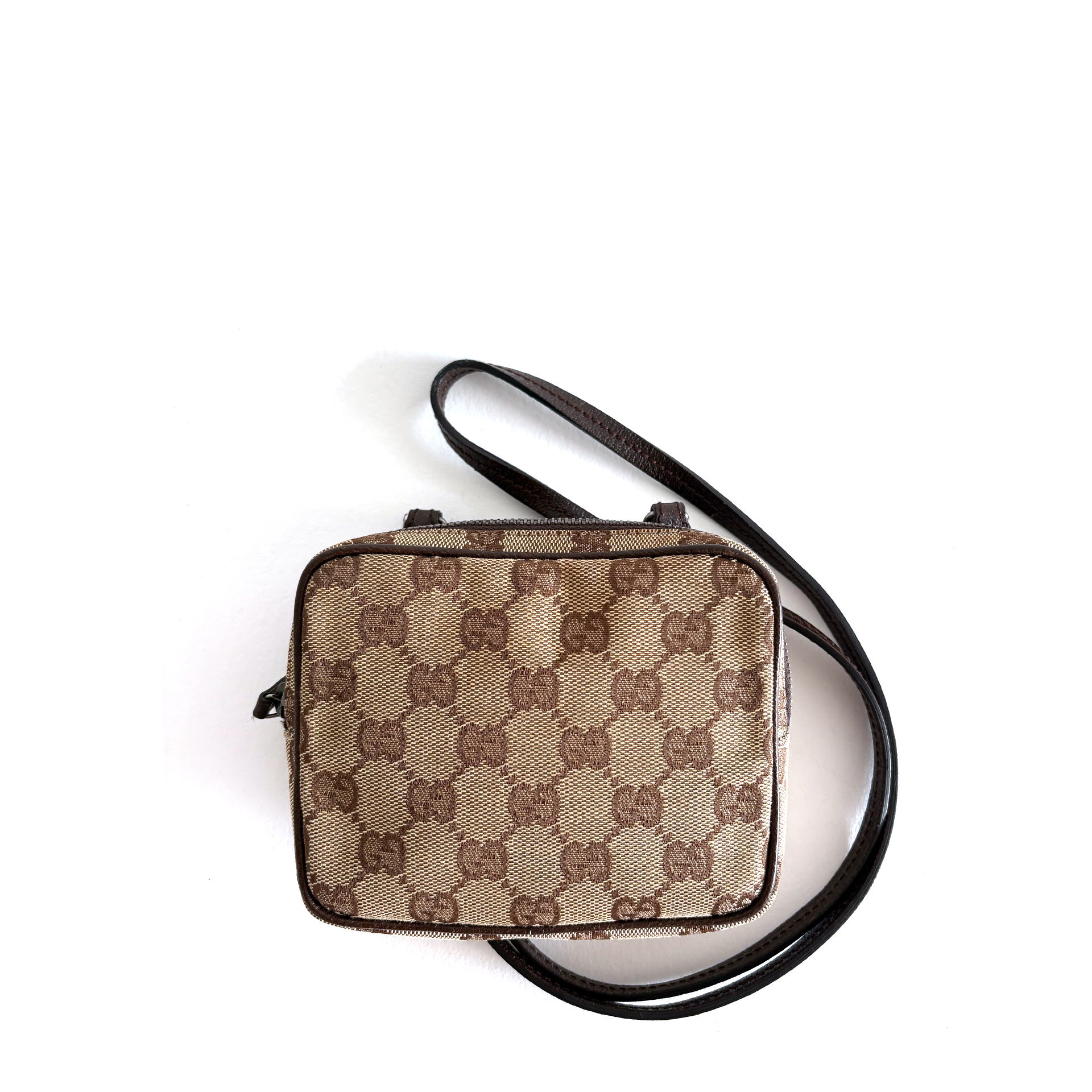 Gucci GG Canvas Crossbody Bag Brown