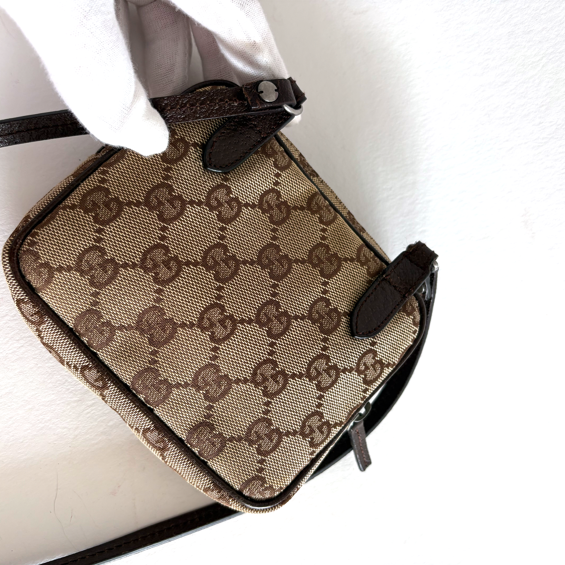Gucci GG Canvas Crossbody Bag Brown