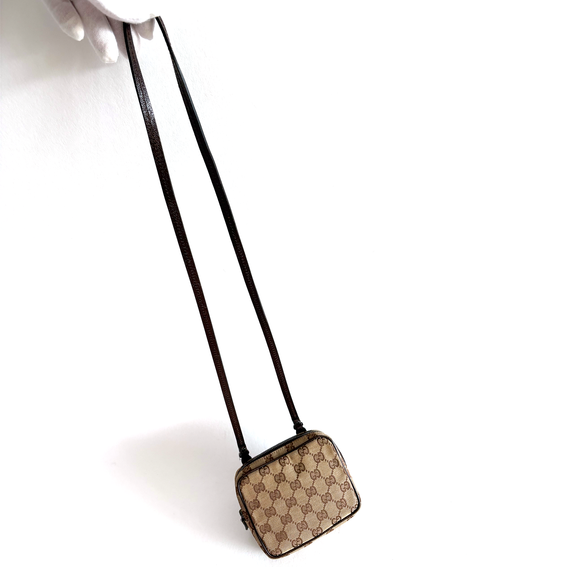 Gucci GG Canvas Crossbody Bag Brown