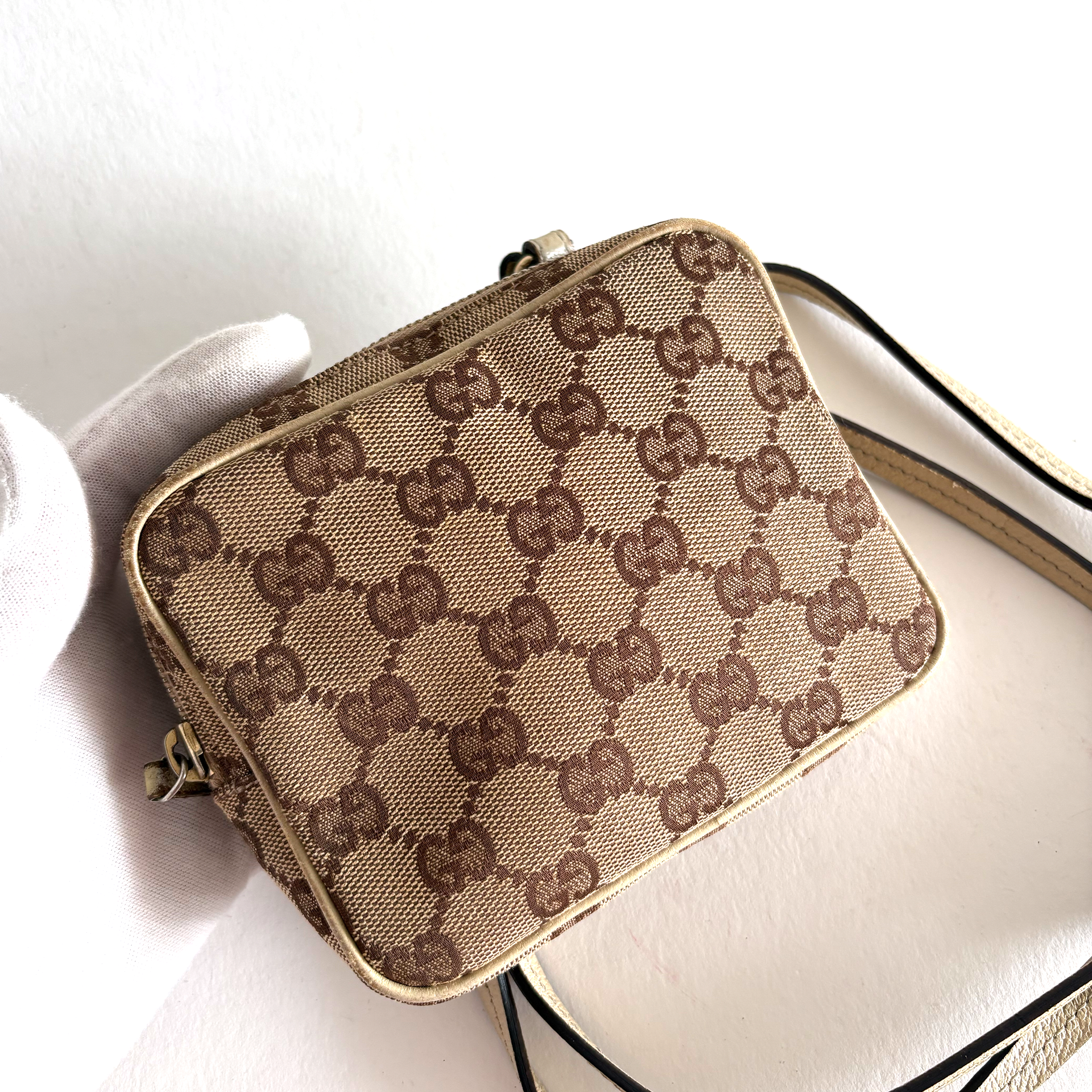 Gucci GG Canvas Crossbody Bag White