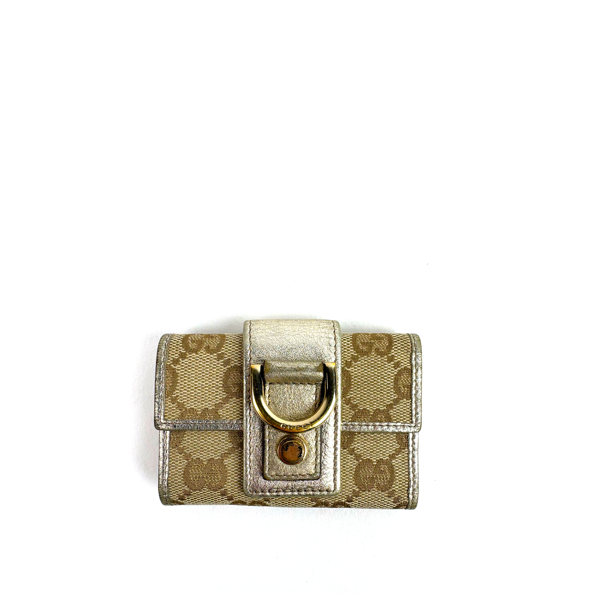 Gucci GG Canvas D-Ring 6 Key Holder Silver