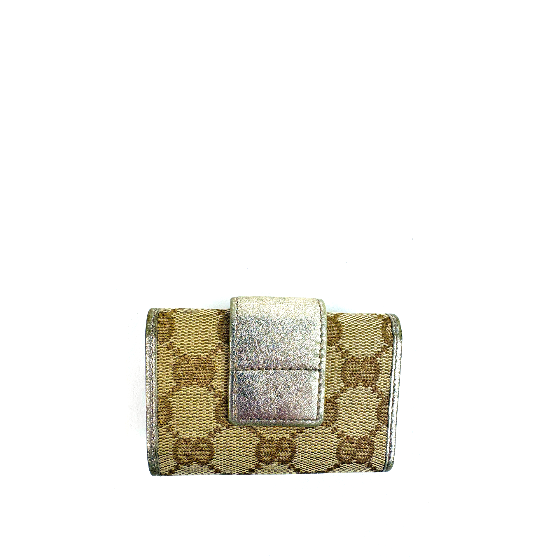 Gucci GG Canvas D-Ring 6 Key Holder Silver