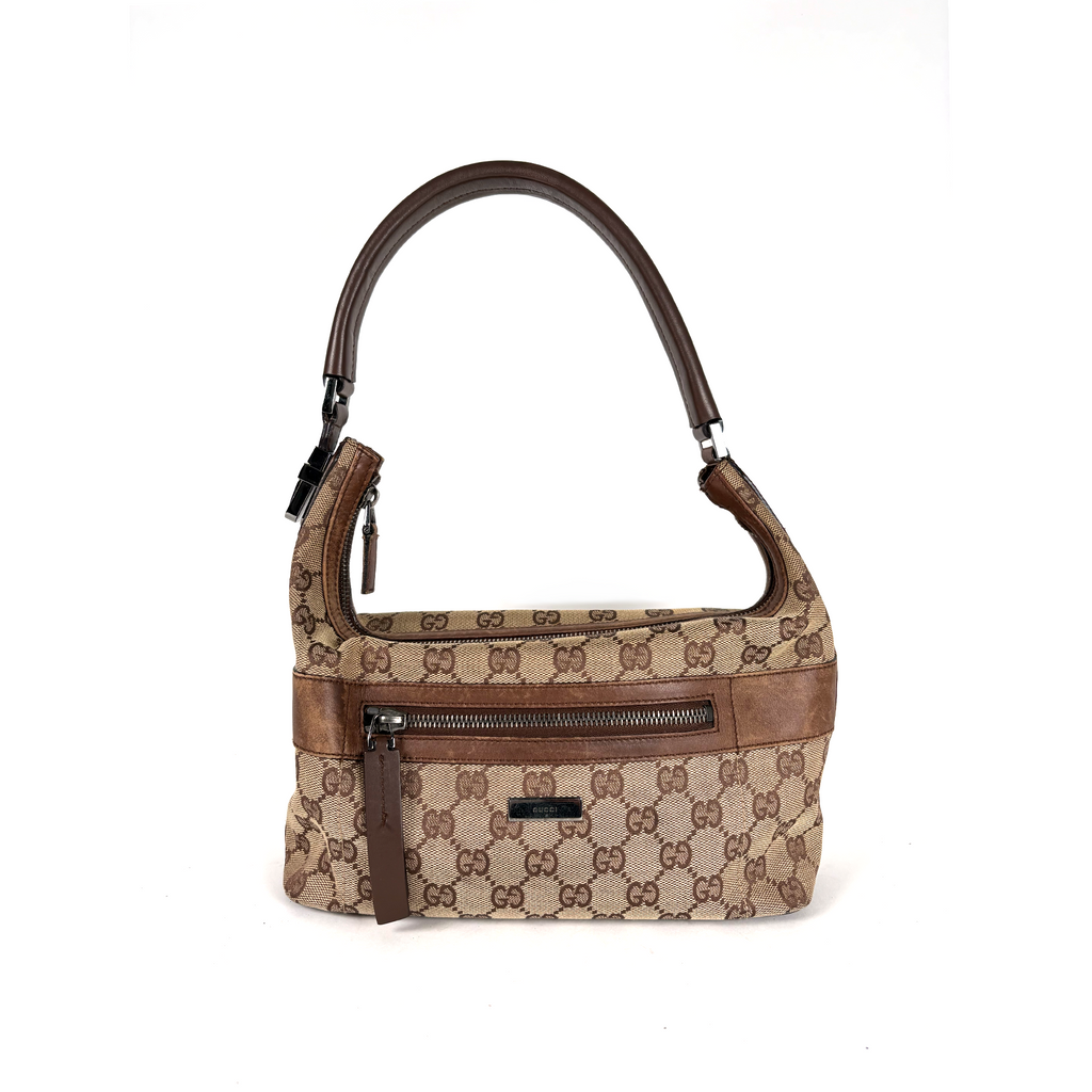 Gucci GG Shoulder Canvas Hobo Brown
