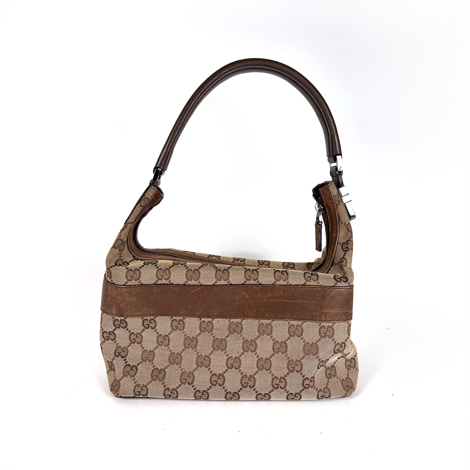 Gucci GG Shoulder Canvas Hobo Brown